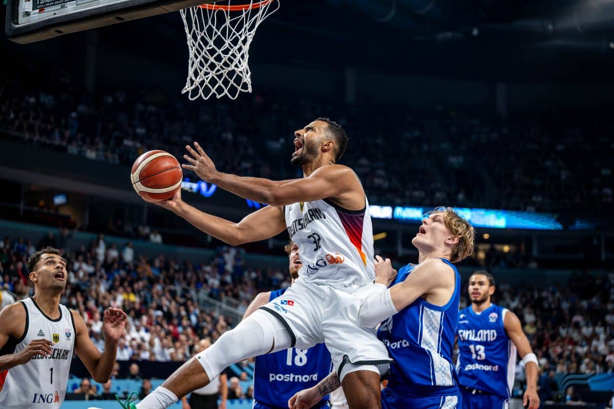 Basketball Riga 12.09.2025
DBB Länderspiel Männer Herren
EuroBasket 2025
Halbfinale
Deutschland (GER) - Finnland (FIN)

Foto: Tilo Wiedensohler/camera4